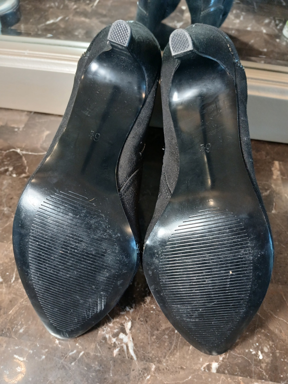 Coach and Four Black Pointed Toe Stiletto Ankle Booties - Picture 11 of 15